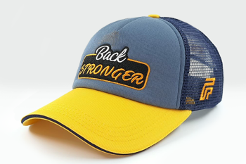 “Back Stronger” Cap - Navy Blue / Yellow | Large