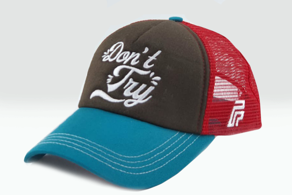 “Don’t Try” Cap - Brown / Red / Blue | Medium